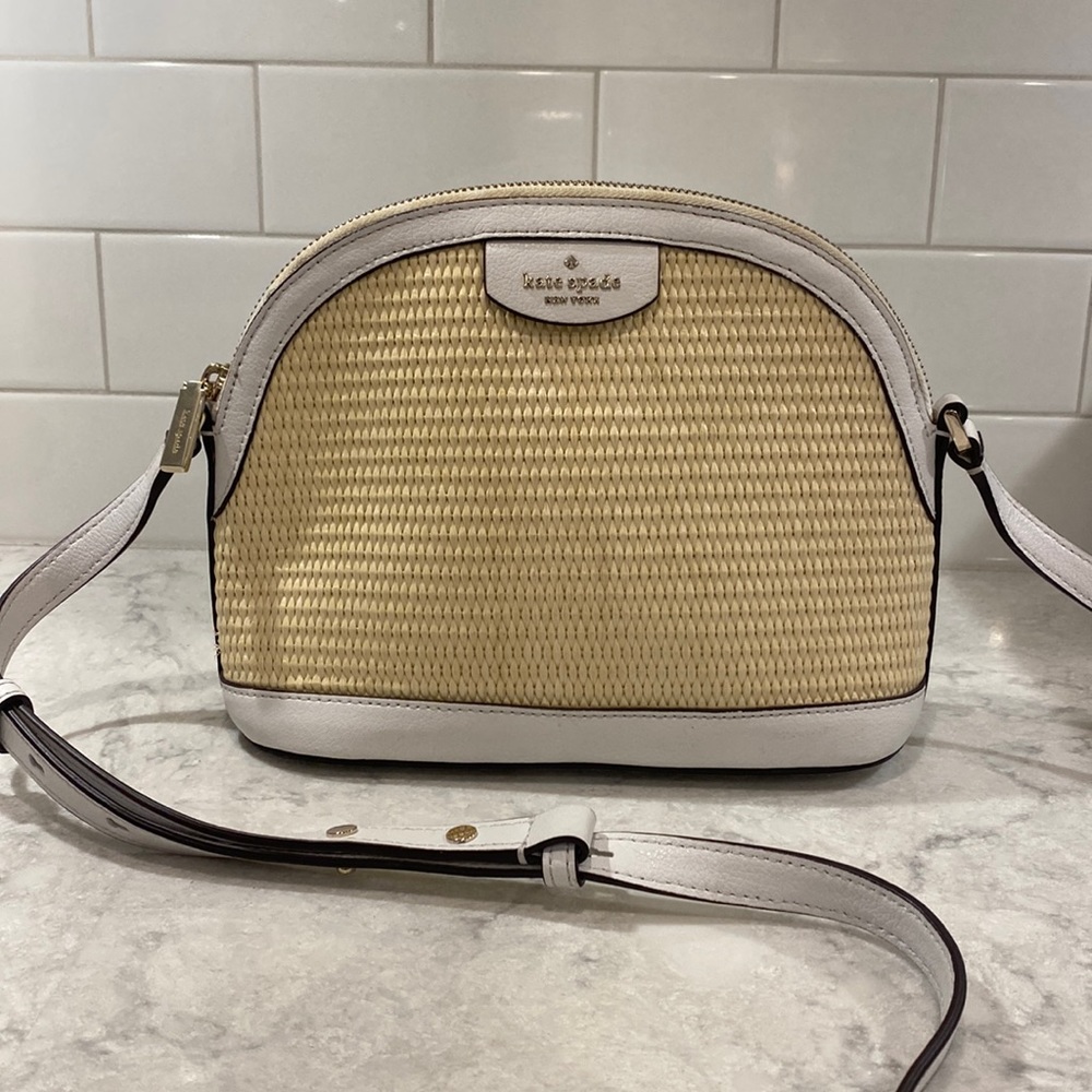 Kate Spade Sylvia Straw Large Dome Crossbody